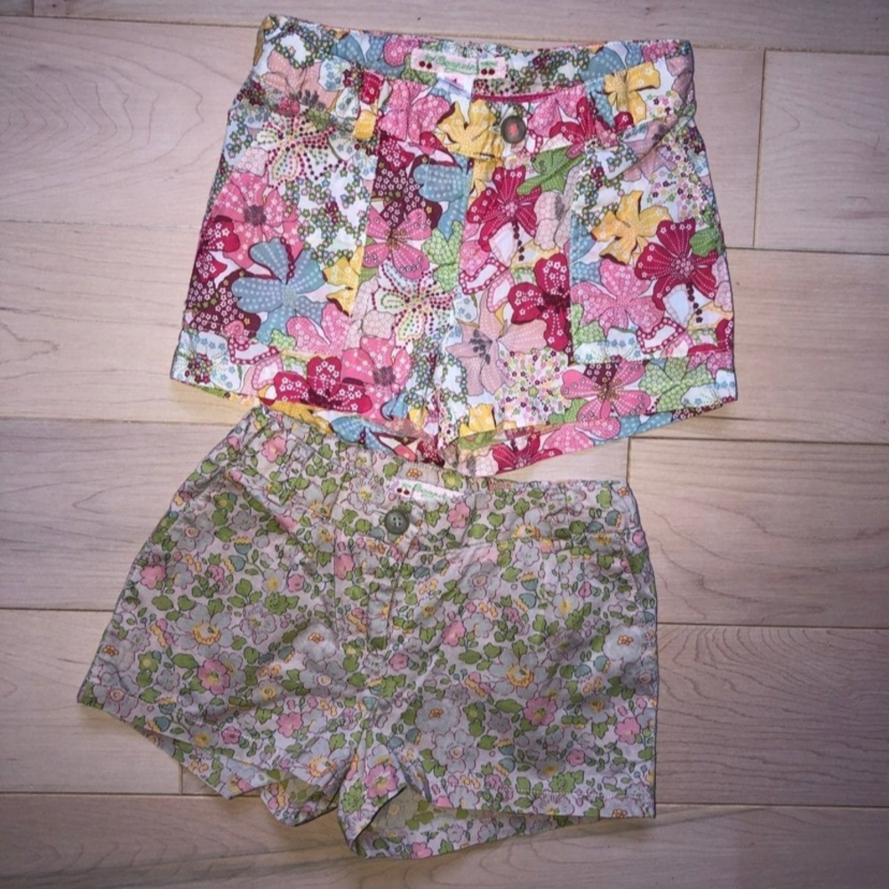 Bonpoint girls soft thin cotton floral shorts 4